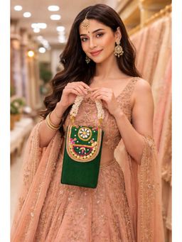 BOXWISH BY BHUMIKA - Green Embellished Purse Clutch