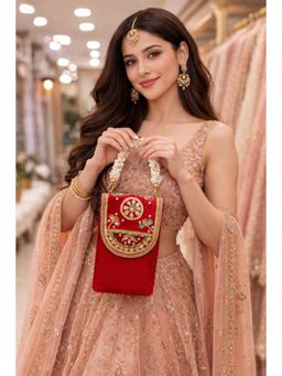 BOXWISH BY BHUMIKA - Red Embellished Purse Clutch