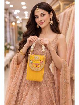 BOXWISH BY BHUMIKA - Yellow Embellished Purse Clutch