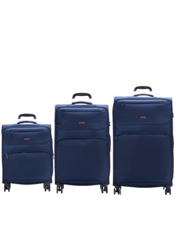 JUMP - Moorea 2 Navy Blue Soft Trolley Bags (Pack of 3)