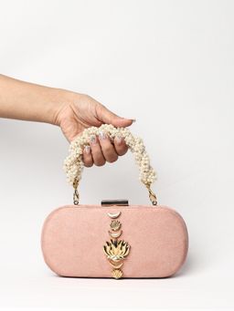 BOXWISH BY BHUMIKA - Peach Embellished Purse Clutch
