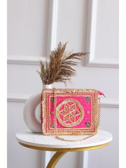 BOXWISH BY BHUMIKA - Pink Embellished Baguette Sling Bag