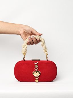 BOXWISH BY BHUMIKA - Red Embellished Purse Clutch
