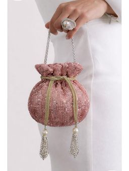 BOXWISH BY BHUMIKA - Pink Embellished Potli Bag