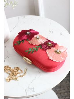 BOXWISH BY BHUMIKA - Floral Embroidered Velvet Box Clutch