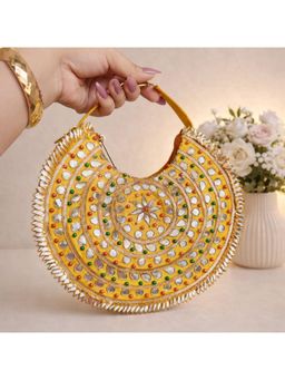 BOXWISH BY BHUMIKA - Yellow Embellished Clutch
