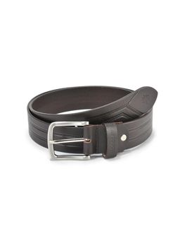 WOODLAND - Brown Leather Belt for Men