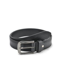 WOODLAND - Black Leather Belt for Men