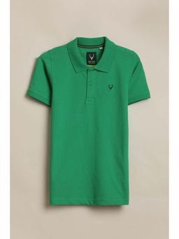 Allen Solly - Boys Green Solid Polo Neck T-shirt