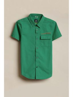 Allen Solly - Boys Green Solid Casual Shirt