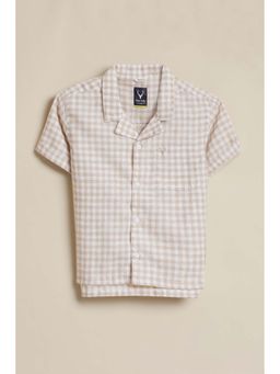 Allen Solly - Boys Beige Check Casual Shirt