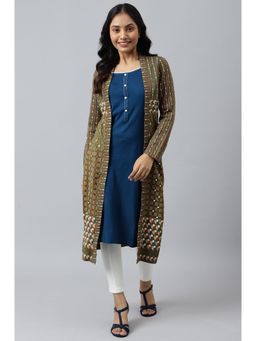 Aurelia - Green Double Layered Printed Winter Kurta