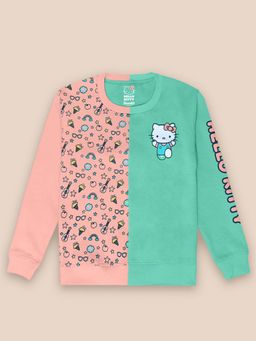 Kidsville - Girls Hello Kitty Printed Peach Sweatshirt