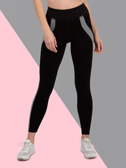 Kica - Zelda High Waisted Leggings With Grey Panels - Black