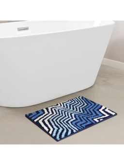 OBSESSIONS - Super Absorbent Anti-Skid Polyester Bath Mat Blue
