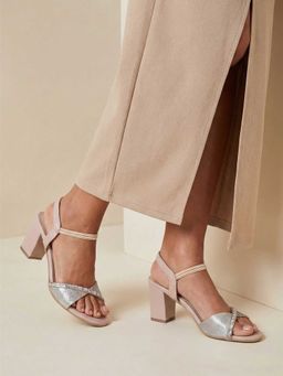 Lemon & Pepper - Rose Gold Crystal Embellished Sandal Heel