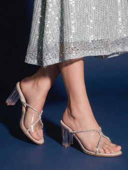 Lemon & Pepper - Ivory Block Sandal Heels