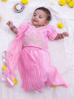 KID1 - Pearl Embroidered Choli with Lehenga and Dupatta (Set of 3)