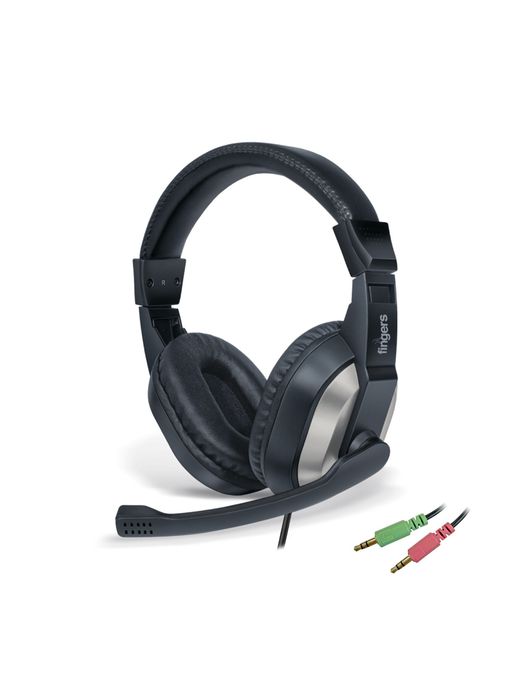 FINGERS F10 Wired Headset with Mic (Powerful Bass & Dual pin Connector, Perfect for Talk & Music)
