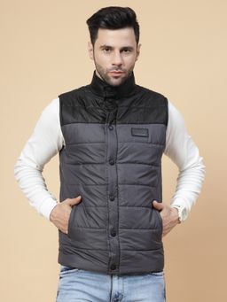 RIGO - Men Charcoal Colorblocked Sleeveless Puffer Jacket