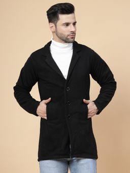 RIGO - Men Black Polar Fleece Overcoat