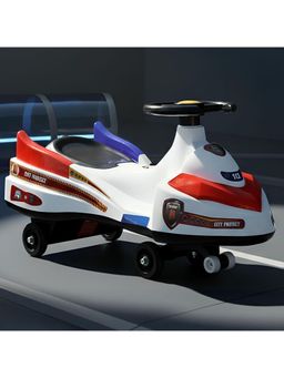 StarAndDaisy - White Plastic Ride On Swing Car