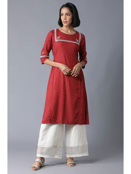 W - Red Polka Dots Kurta