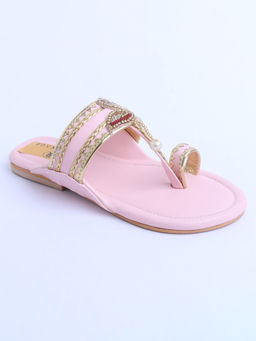 PREET KAUR - Pink Flamingoes Kolhapuris