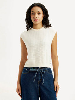 Levi's - Women's Self Design Off-White Crew Neck Top