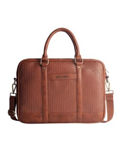 Gauge Machine - Unisex 16 Tan Textured Laptop Messenger Bag