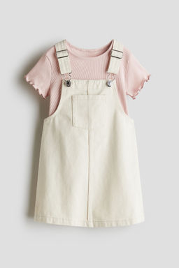 H&M - Girls Beige 2-Piece Cotton Set
