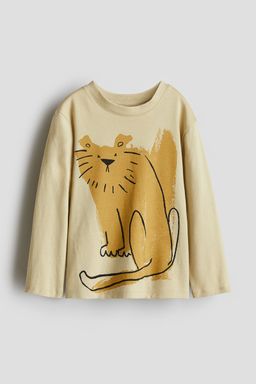 H&M - Boys Beige Long-Sleeved T-Shirt