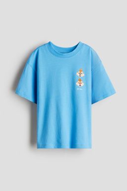 H&M - Boys Blue Oversized Printed T-Shirt