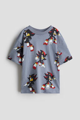 H&M - Boys Grey Oversized Printed T-Shirt