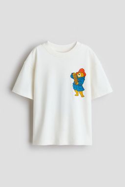 H&M - Boys White Oversized Printed T-Shirt