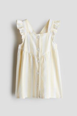 H&M - Girls Yellow Flounce-Trimmed Cotton Dress