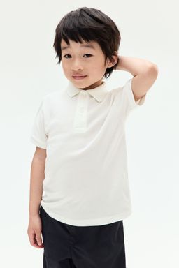 H&M - Boys White Cotton Piqua Polo Shirt