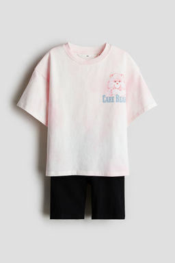 H&M - Girls Pink 2-Piece Printed Set