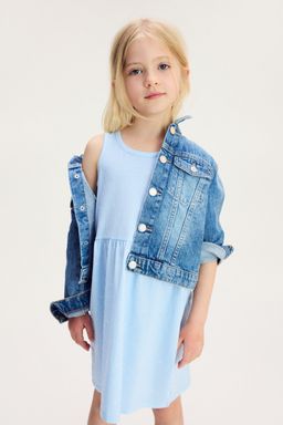 H&M - Girls Blue Patterned Cotton Dress