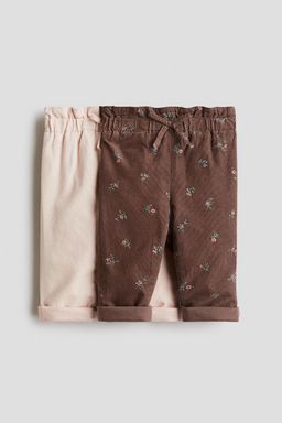 H&M - Girls 2-Pack Paper Bag Trousers