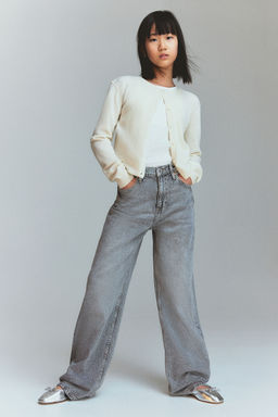 H&M - Girls Grey Wide Leg Jeans