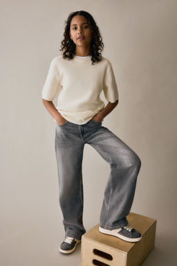 H&M - Girls Grey Wide Leg Jeans