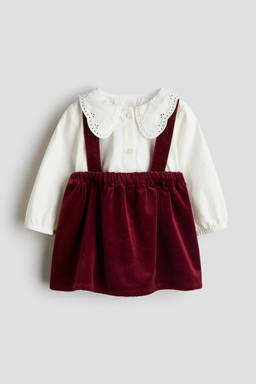 H&M - Girls Red 2-Piece Blouse And Skirt Set