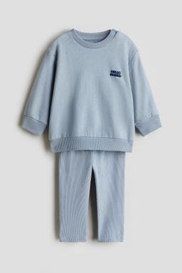 H&M - Boys Blue 2-Piece Sweatshirt And Leggings Set