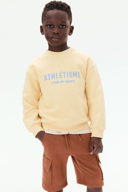 H&M - Boys Orange Cargo Sweatshirt Shorts