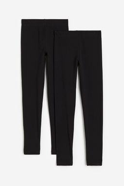 H&M - Girls 2-Pack Cotton Leggings