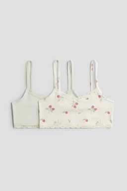 H&M - Girls 2-Pack Lace-Trimmed Crop Tops
