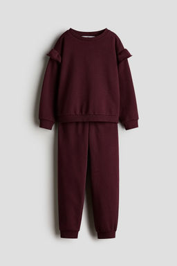 H&M - Girls Red 2-Piece Sweatshirt Set