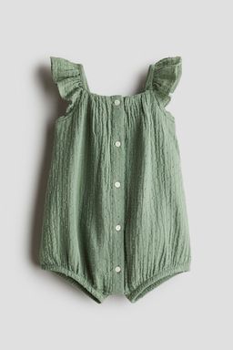 H&M - Girls Green Cotton Romper Suit
