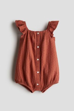H&M - Girls Orange Cotton Romper Suit